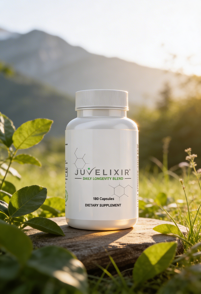 Juvelixir Daily Longevity Blend 180-capsule bottle