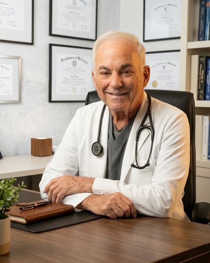 Dr. Robert Heller, MD, in his office